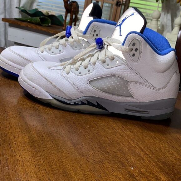Air Jordan 5 Retro V White Stealth size 7Y - Picture 1 of 9